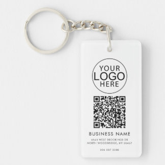 Modern Business Logo Corporate QR Code Custom Keychain