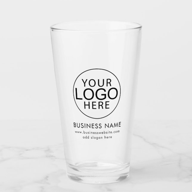 Modern Business Logo Custom Promotional Swag Glass (Front)