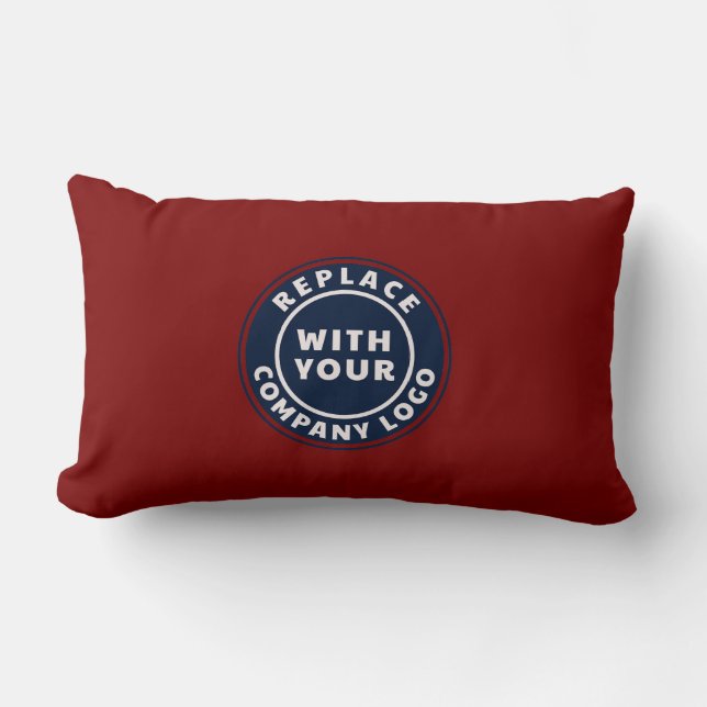 Modern Business Logo Elegant Showroom Decor Lumbar Pillow (Front)