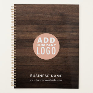 Modern Business Logo Elegant Wood Look 2026 Planner