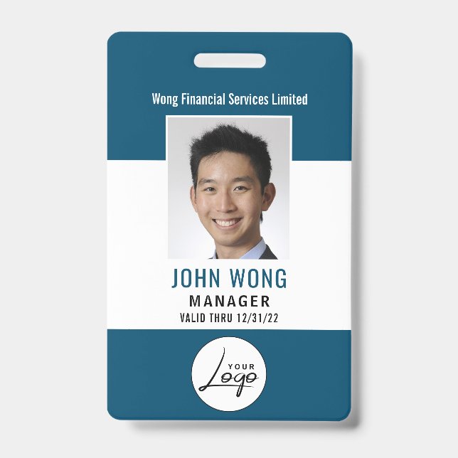 Modern Business Logo Employee Photo Badge (Front)
