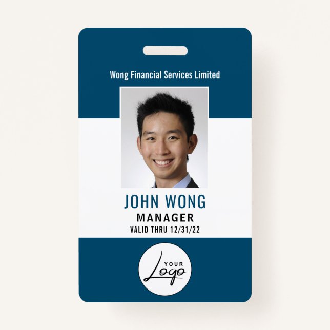 Modern Business Logo Employee Photo Badge (Front)