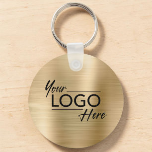 Modern Business Logo Gold Keychain