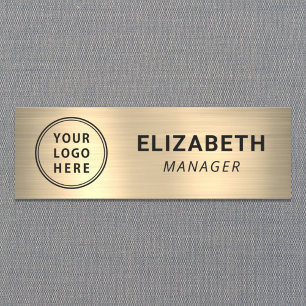 Modern Business Logo Gold Name Tag