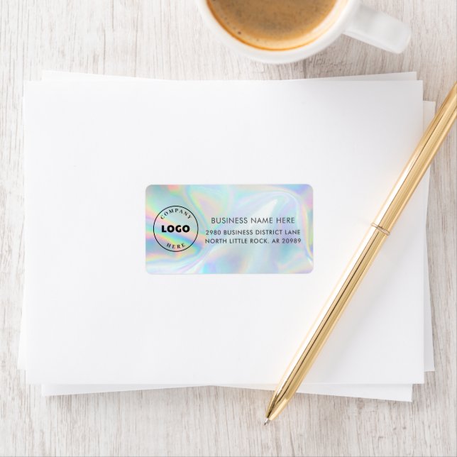 Modern Business Logo Holographic Custom Address Label (Insitu)