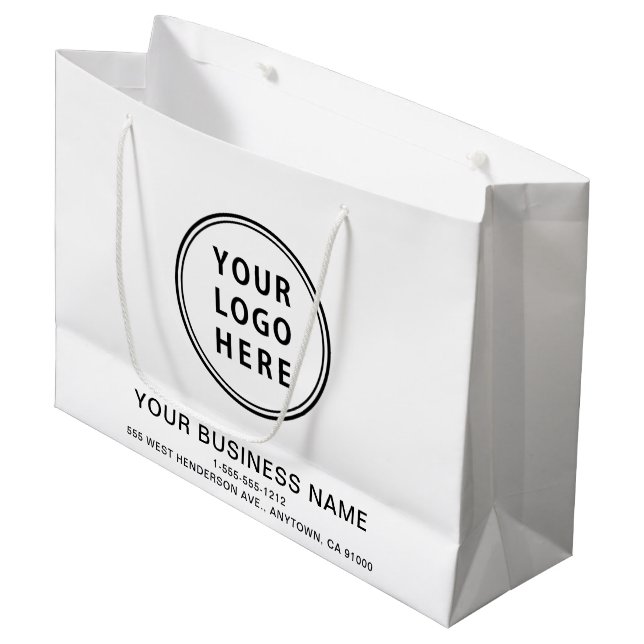 Modern Business Logo Large Gift Bag (Front Angled)