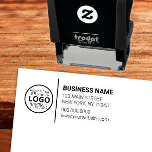 Modern Business Logo Large Return Address Self-inking Stamp