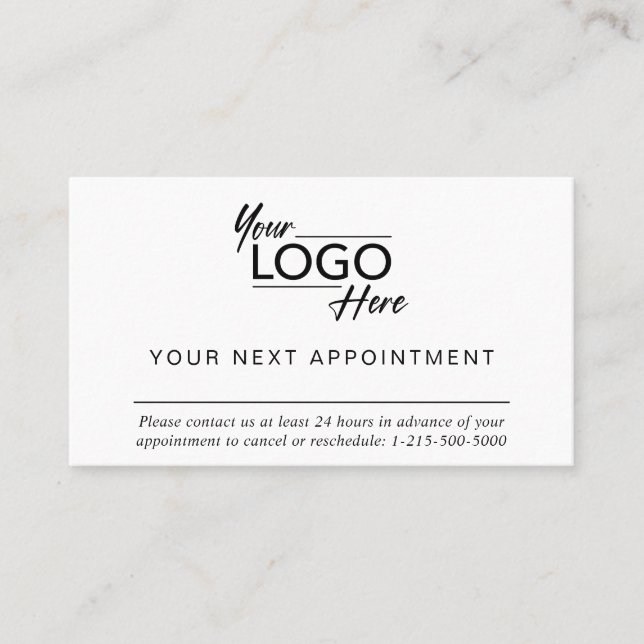 Modern Business Logo Minimalist Appointment Card (Front)