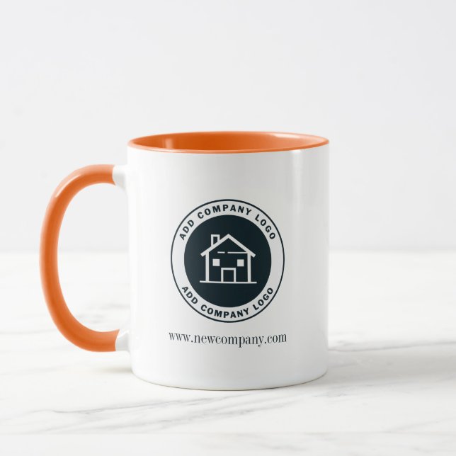 Modern Business Logo Minimalist Custom Mug (Left)