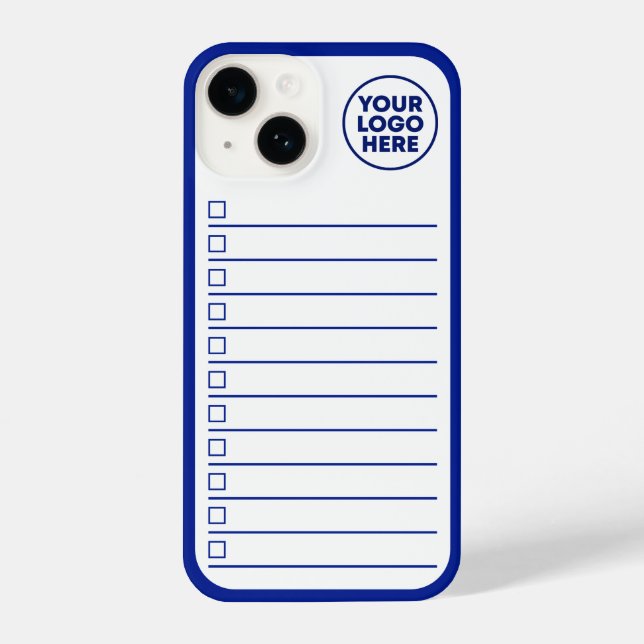 Modern Business Logo Navy Blue To Do List iPhone Case (Back)