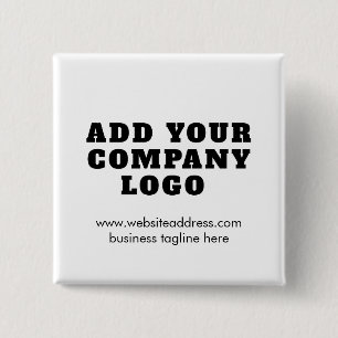 Modern Business Logo New Employee Custom 2 Inch Square Button