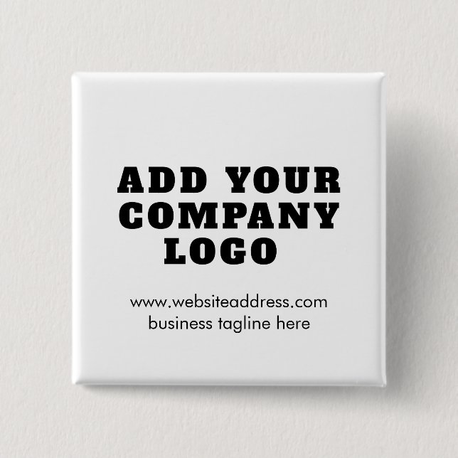 Modern Business Logo New Employee Custom 2 Inch Square Button (Front)