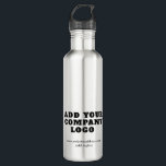 Modern Business Logo New Employees Swag Custom 710 Ml Water Bottle<br><div class="desc">Add your brand logo and website address to this cute water bottle that's perfect for passively advertising your new or established business. Perfect for trade shows or corporate events. Available in other colours. No minimum order quantity and no setup fee. Order as many or as fewer as requured for your...</div>