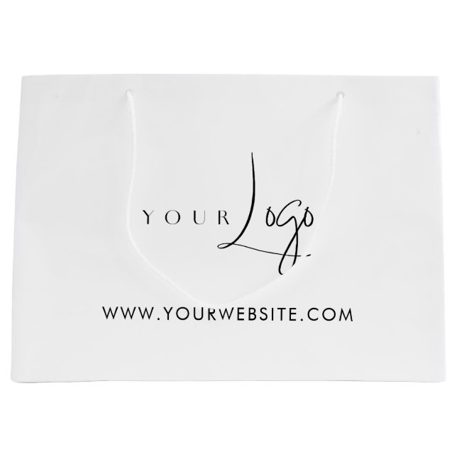 Modern Business Logo Product Packaging Large Gift Bag (Front)