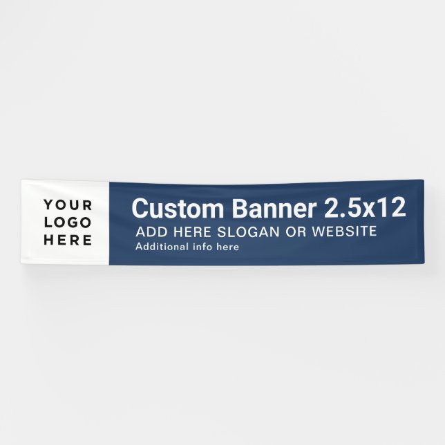 Modern Business Logo Professional 2.5'x12' Banner (Horizontal)