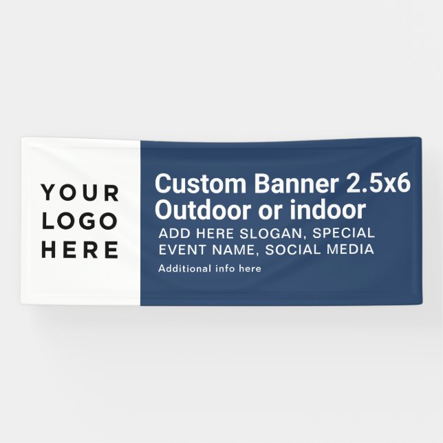 Modern Business Logo Professional 2.5'x6' Banner (Horizontal)