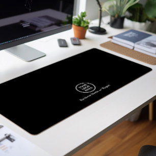 Modern Business Logo Professional Black Desk Mat