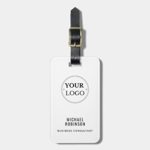 Modern Business Logo QR Code Branded Luggage Tag
