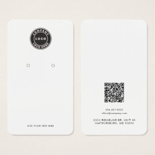 Modern Business Logo QR Code Earring Display Card