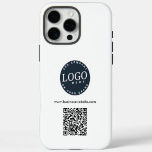 Modern Business Logo QR Code Employees Custom iPhone 16 Pro Max Case