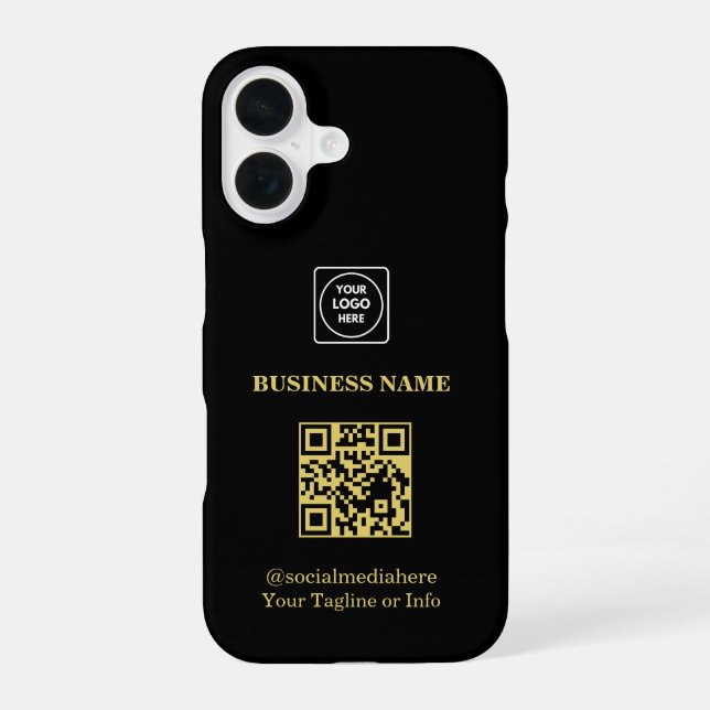 Modern Business Logo QR Code Promo iphone case (Back)
