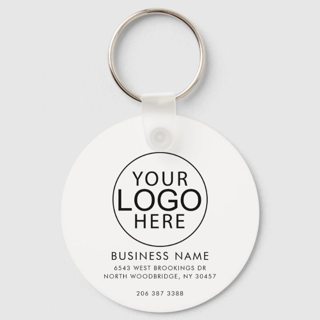 Modern Business Logo QR Code Promotional Custom Keychain (Front)