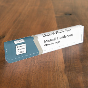 Modern Business Logo Staff Desk Name Plaques Nameplate