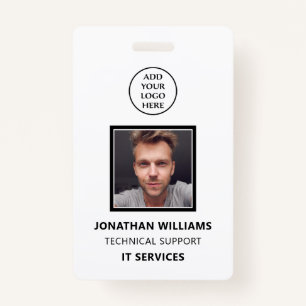 Modern Business Logo Staff Name Job Title Photo ID Badge