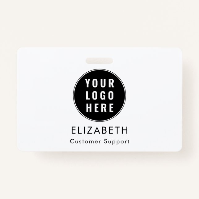 Modern Business Logo Support Team Custom Badge (Front)