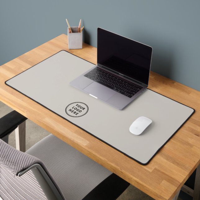 Modern Business Logo Taupe Desk Mat (Office 2)