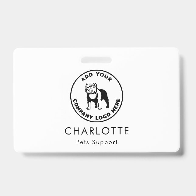 Modern Business Logo Vet Tech Custom Badge (Front)