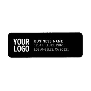 Modern Business Logo White & Black Return Address
