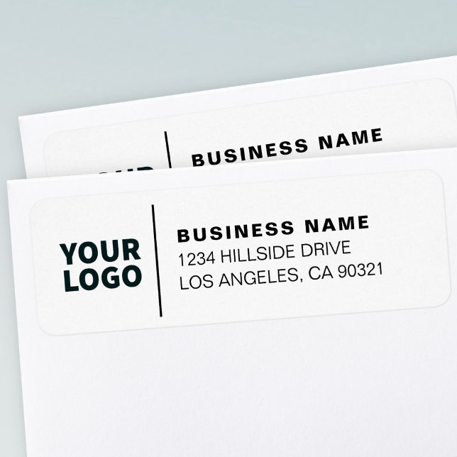 Modern Business Logo White & Black Return Address (Creator Uploaded)