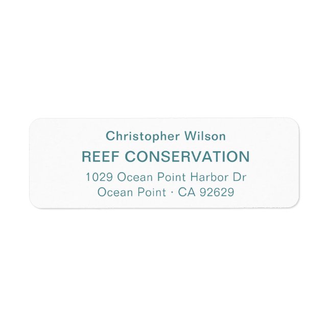 Modern Business Name Aqua Blue Return Address (Front)