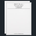 Modern Business Name Text Personalized Letterhead<br><div class="desc">Custom Simple Personalized Name - Business Office Letterhead - Add Your Name - Company / Address / Contact Information - Choose / add your favourite Elements / Font - Text Colours. Resize and move or remove and add elements - Image / text with customization tool. Enjoy - Be Happy -...</div>