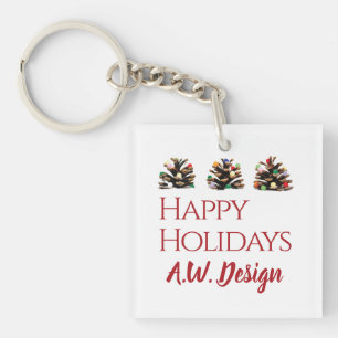 Modern business nature Merry Christmas keychain