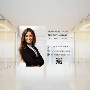 Modern Business Photo Contact Information Window Cling