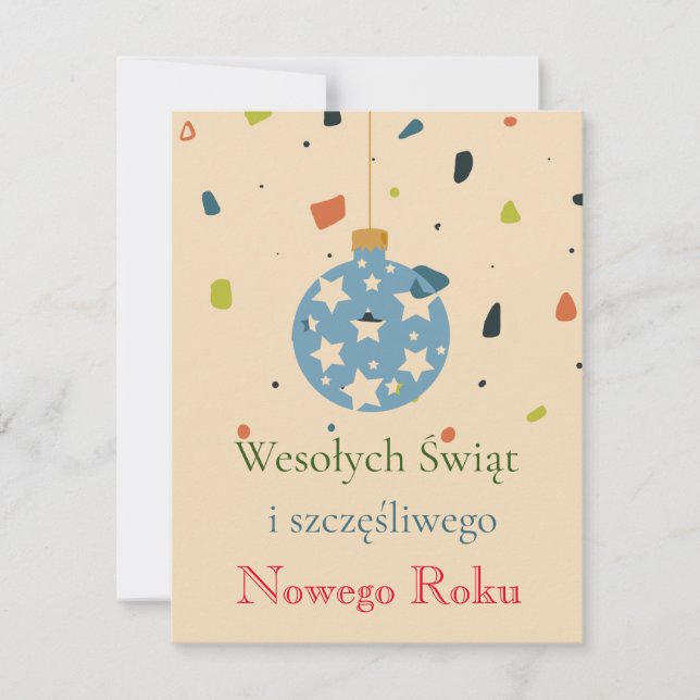 Modern Business Polish Christmas Wesołych Świąt Holiday Card (Front)
