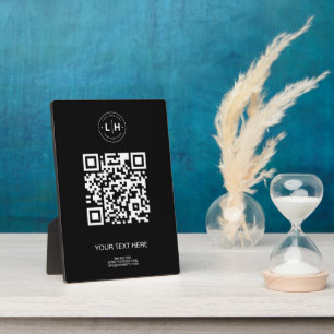 Modern Business QR Code Black Plaque