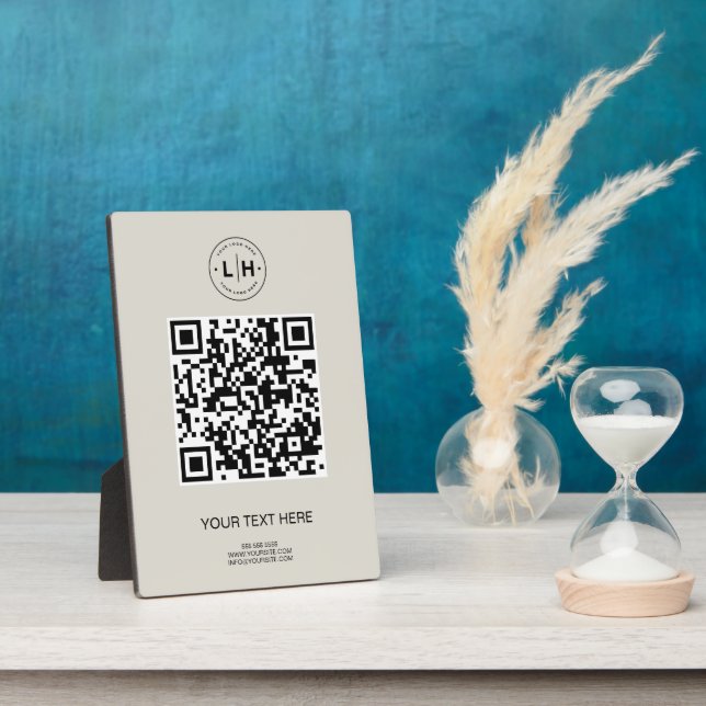 Modern Business QR Code Plaque (Side)