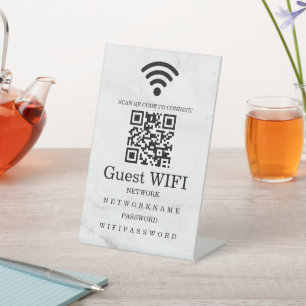 Modern Business QR Code Wifi Network Personalized Pedestal Sign