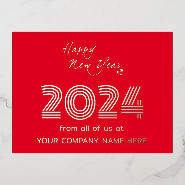 Modern Business Queer Code-Red  Holidays  Foil Holiday Postcard (Front)