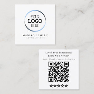 Modern Business Reviews QR Code Card Custom Logo