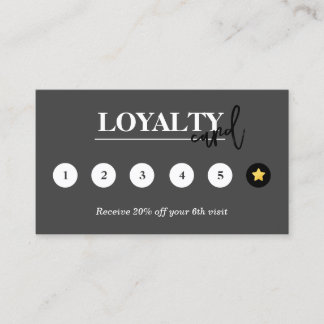 Modern Business Reward Dark Grey Flat Loyalty Card