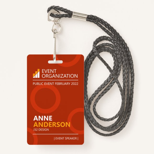 Modern Business Seminar Conference Event  Badge (Front with Lanyard)