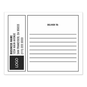 Modern Business Square Logo Mailing Shipping Rubber Stamp