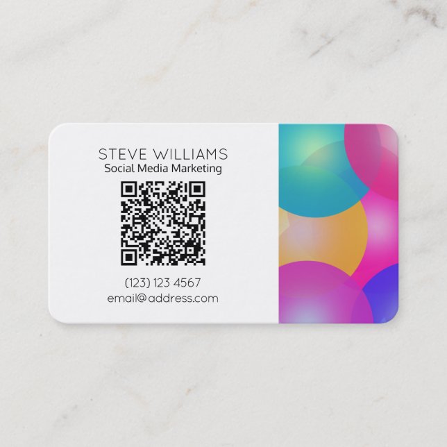 Modern business style QR code rounded style Card (Front)