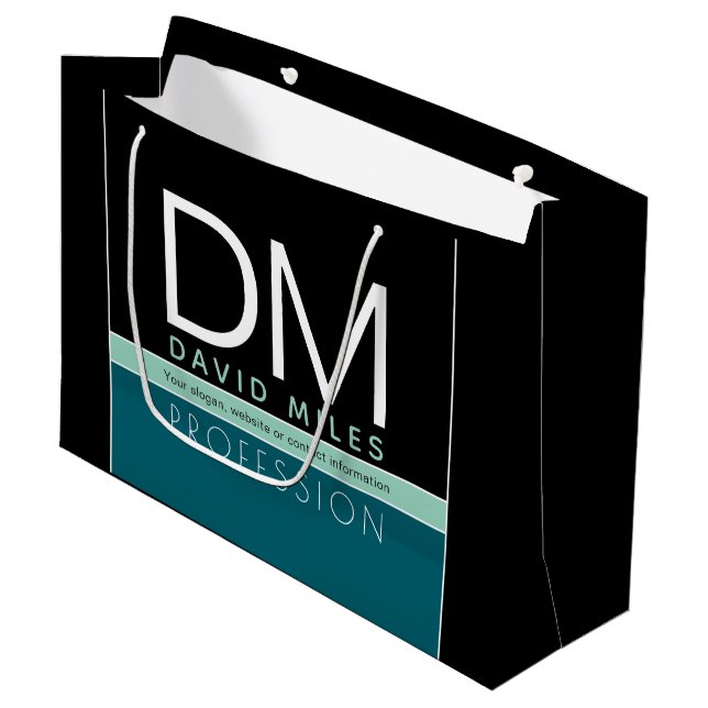Modern Business Template | All Colours Customizabl Large Gift Bag (Front Angled)