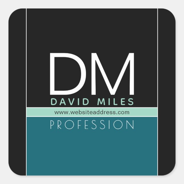 Modern Business Template | All Colours Customizabl Square Sticker (Front)