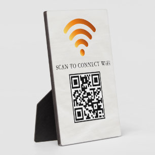 Modern Business Wifi Network and Password Black  Plaque